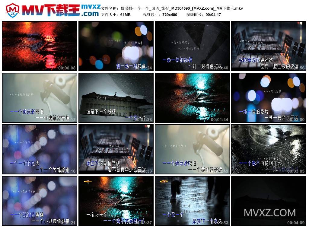 蔡宗强-一个一个_国语_流行_MD304590